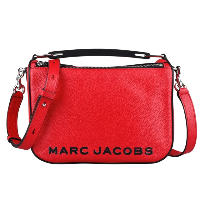 MARC BY MARC JACOBS THE SOFT BOX 23經典黑LOGO手提斜背兩用包(紅)