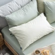 【hoi! 好好生活】hoi!台灣製純棉刺繡被套床包枕套四件組-雙人-陽光薄荷綠