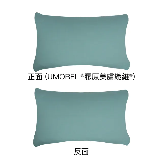 【YVONNE 以旺傢飾】膠原美膚素面枕套-藍綠(1入)