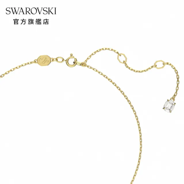 【SWAROVSKI 官方直營】Constella 鏈墜圓形切割 白色 鍍金色色調 交換禮物