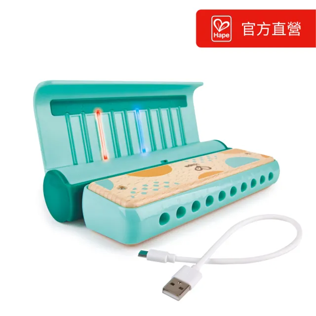 【德國Hape】聲光學習小口琴(樂器玩具/早教玩具/啟蒙玩具/生日禮物)