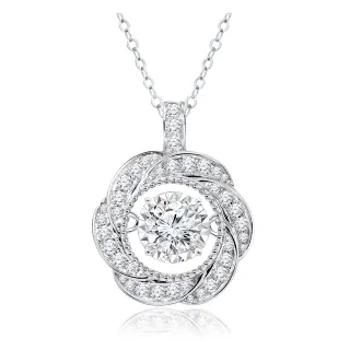 【King Star】買一送一 GIA 一克拉最白Dcolor 18K 天然鑽石項鍊 花語靈動(三克拉視覺效果)