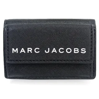 【MARC JACOBS 馬克賈伯】防刮皮革釦式三折零錢袋短夾(黑色)