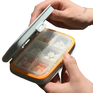 【藥保健】攜帶式密封6格藥盒-自由拼裝(迷你分裝藥盒 隨身藥盒 藥品收納盒 分隔 飾品盒 零件盒 防塵 旅行)