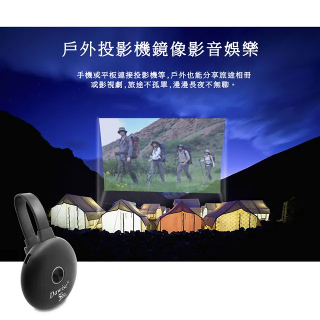 【DW 達微科技】圓形款4K超高清 四核心Dawise-5G雙頻全自動無線影音鏡像器(附4大好禮)
