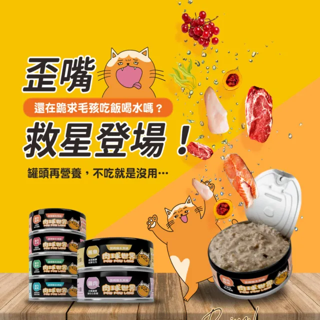 【PAW PAW LAND 肉球世界】歪嘴貓主食罐80克*4入-爆高適口性