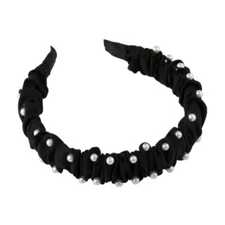 【MISS KOREA】珍珠髮箍/浪漫氣質皺褶珍珠造型髮箍 髮圈(2色任選)