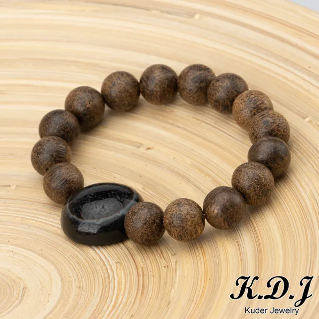 【K.D.J 圓融珠寶】老礦天眼珠手珠(搭配沉香木珠)