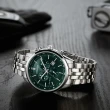 【CITIZEN 星辰】GENTS系列 紳士氣場光動能計時三眼腕錶-綠/42mm(AT2149-85X)