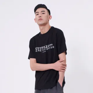 【5th STREET】中性 短t 短袖 上衣 t恤 TEE logo 棉質 黑色(570871)