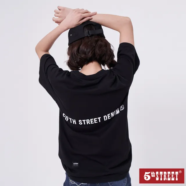 【5th STREET】雙11 中性款FIFTHST機械圖T-黑色
