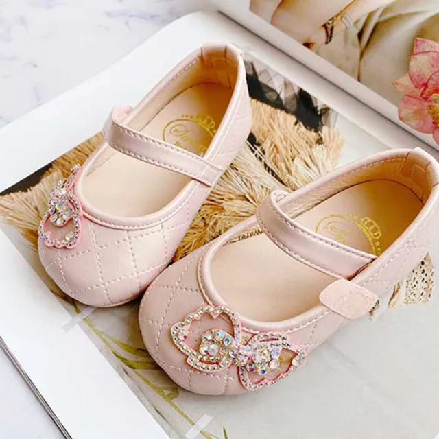 【Swan 天鵝】小仙女水鑽花飾小童寶寶鞋學步鞋1608-粉(10060802)