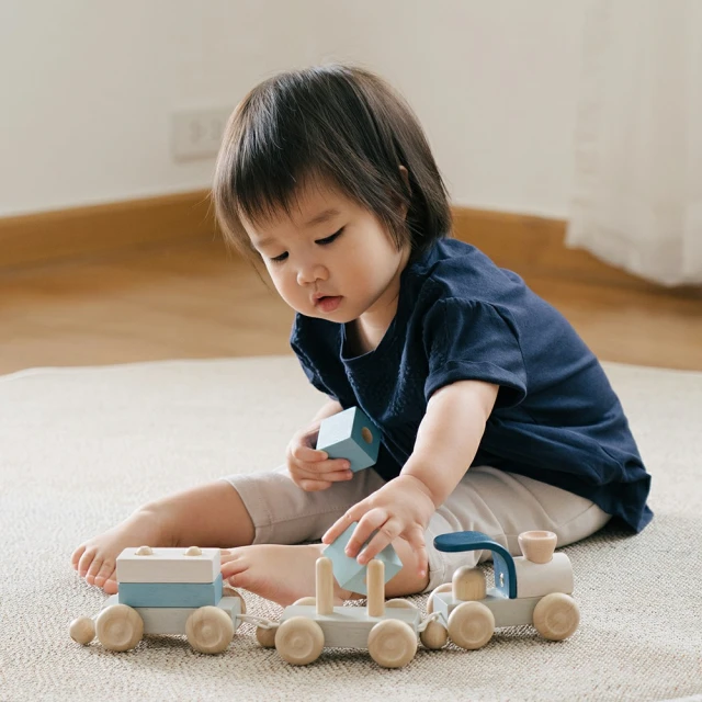 Plantoys 積木小火車(木質木頭交通玩具)