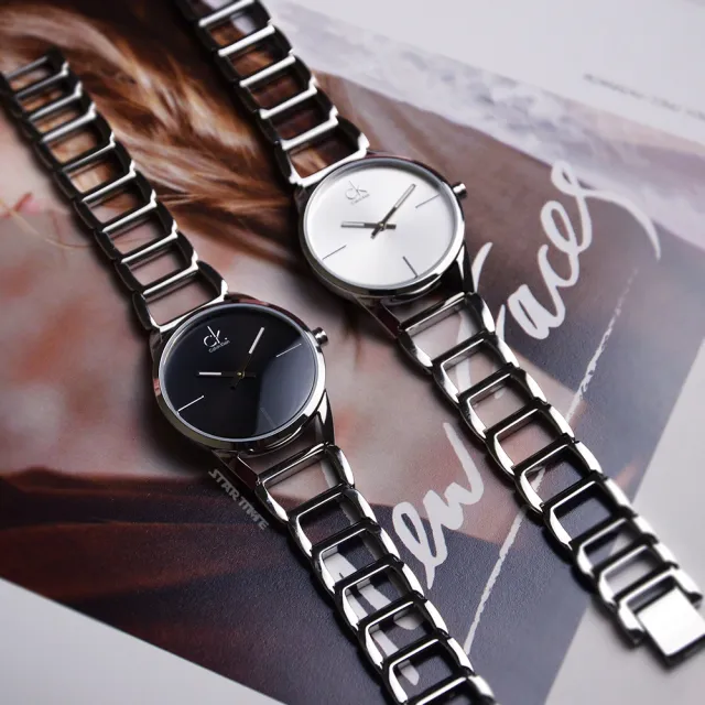 【Calvin Klein 凱文克萊】CK 簡約簍空鏈帶錶 手錶 女錶 母親節(共2款)