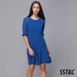 【SST&C 出清２折】520限時限量-藍色拉克蘭袖雪紡洋裝8561811005
