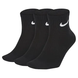 【NIKE 耐吉】長襪 Everyday Lightweight  黑 基本款 襪子 中筒 休閒 三雙入(SX7677-010)