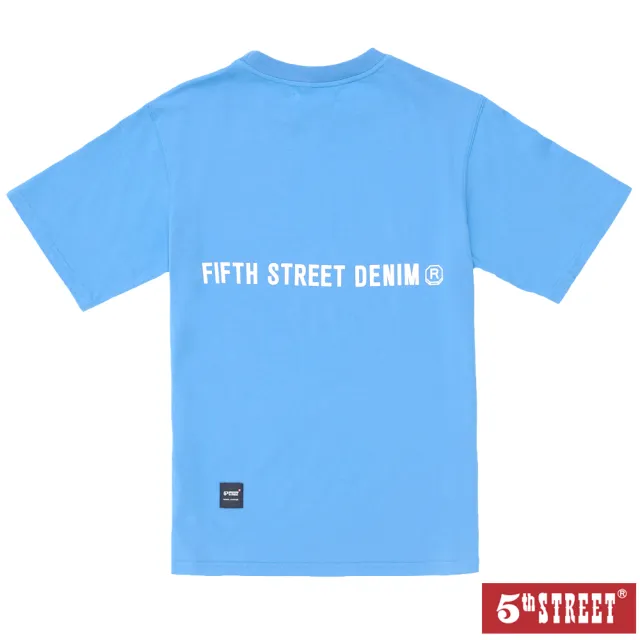 【5th STREET】雙11 中性 短t 短袖 上衣 t恤 TEE 機械 logo 印花 藍色(570912)