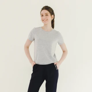 【Hang Ten】女裝-恆溫多功能-REGULAR FIT吸濕排汗機能運動短袖T恤(灰)