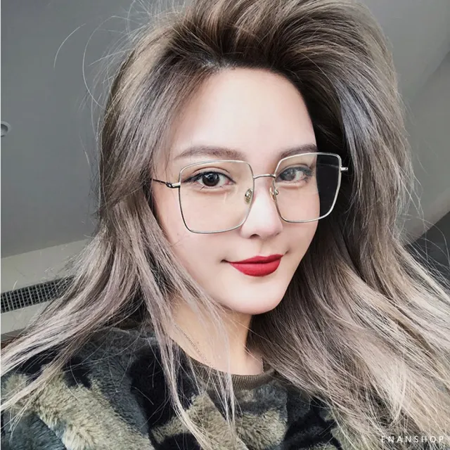 【ENANSHOP 惡南宅急店】復古方框眼鏡 無鏡片眼鏡 超大框顯小臉 黑框眼鏡 惡南宅急店-0066M