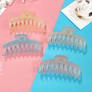 【卡樂熊】基本果凍色磨砂造型爪夾/髮夾(大髮量抓夾)