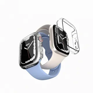 【SwitchEasy 魚骨牌】Apple Watch 41/45mm Nude 鋼化玻璃透明手錶殼(殼膜一體)