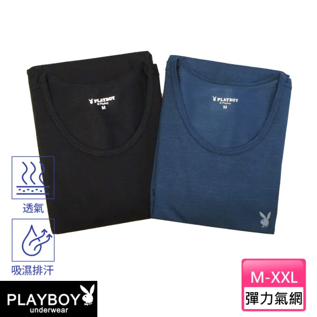 【PLAYBOY】3件組 超彈力氣網清爽速乾圓領短袖-速(高伸展性/短袖/內衣/男內著)