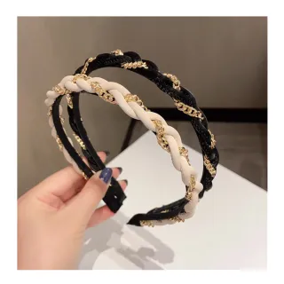 【NANA】纏繞物語豹紋編織鍊條髮箍 HBH13(鍊條髮箍)