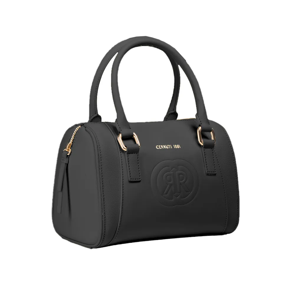 【Cerruti 1881】義大利原裝進口 頂級小牛皮手提包 CEBA05294M(黑色)