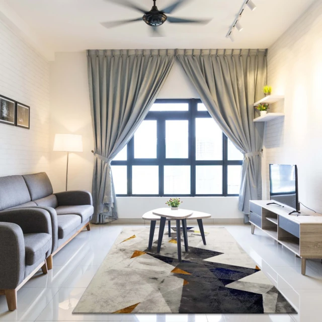 【山德力】現代幾何感地毯160X230那維克(適用於客廳、起居室空間)