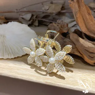 【NANA】娜娜 琿珠綻放兩朵花氣質髮夾 HPD10(氣質髮夾)