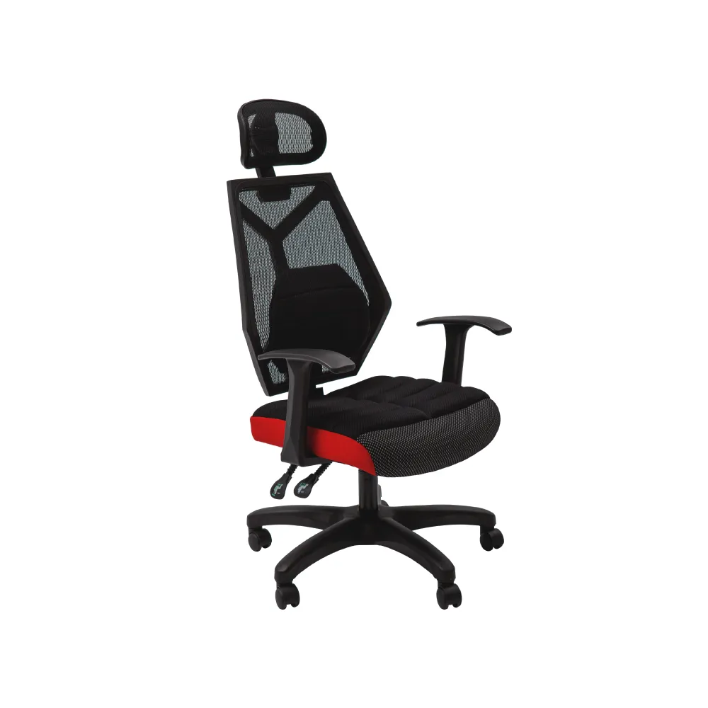 【完美主義】頭靠椅背可調式厚氣墊電腦椅/辦公椅/書桌椅_附腰枕