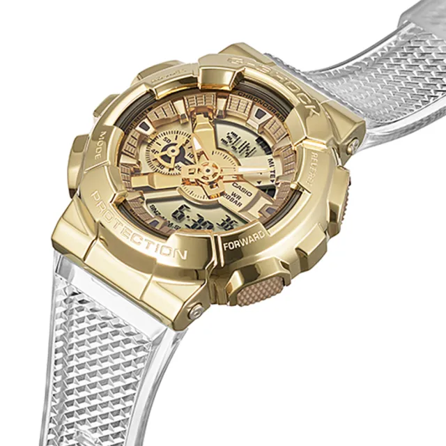 【CASIO 卡西歐】G-SHOCK 華麗酷金雙顯手錶(GM-110SG-9A)