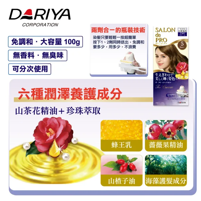 【DARIYA】沙龍級白髮專用快速染髮霜(任選2盒+AliSHA染前頭皮專用隔離油)