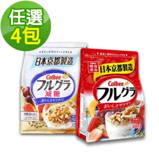 【Calbee卡樂比】富果樂水果麥片4包(原味減糖任選;380g/包)