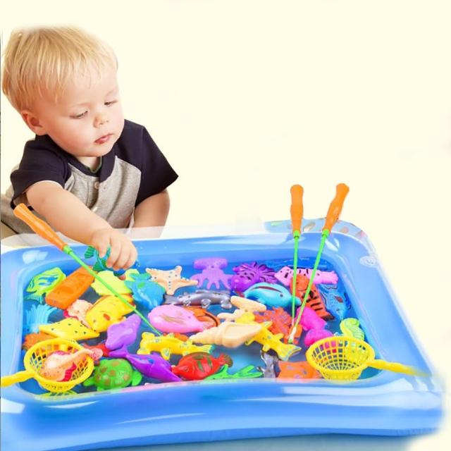【指選好物】磁吸釣魚水池套組(釣魚玩具 釣魚竿 撈魚玩具 兒童釣魚 磁性釣魚)