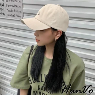 【HanVo】Smiley給一個笑臉棒球帽(韓系休閒百搭可調式棒球帽 女生衣著 女生配件 8139)