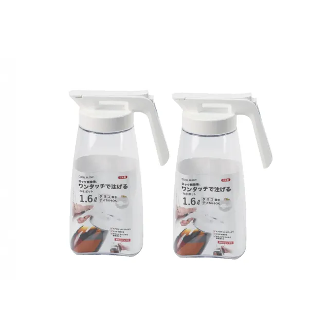 【Pearl Life 珍珠金屬】日本製按壓式把手冷水壺1.6L(2入組)