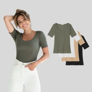 【Bread & Boxers】T-shirt ribbed by Biderman 有機棉羅紋大圓領Ｔ 素t 短t 短袖上衣 女上衣