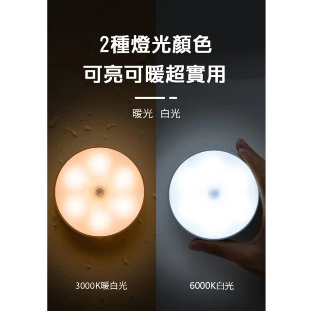 【HL】USB充電智能可調式感應燈x2入(黃/白)