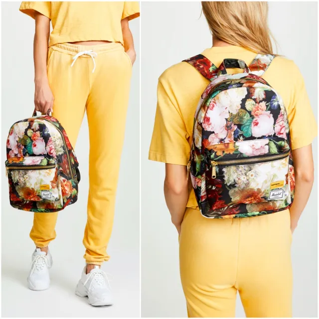 【Herschel】雙11 Grove XS 中型 Hoffman 聯名款 秋天 花卉 金屬拉鍊 帆布 女生 背包 小包 小後