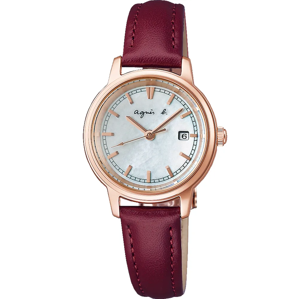 【agnes b.】法式簡約太陽能腕錶 手錶 指針錶 禮物(V117-KRS0R/BU9044X1)