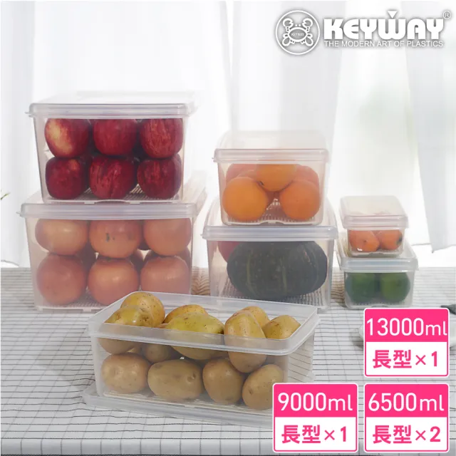 【KEYWAY 聯府】PP長型保鮮盒1號+2號+3號-4入組合(MIT台灣製造)