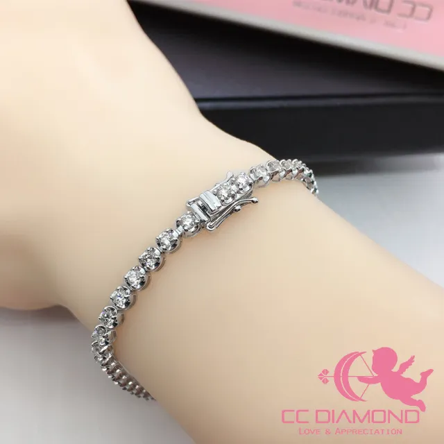 【CC Diamond】日本進口 18K 3克拉天然鑽石手鍊(精品)