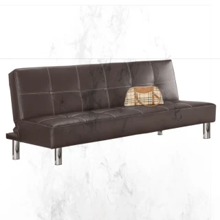 【文創集】伽略時尚黑透氣皮革展開式沙發/沙發床