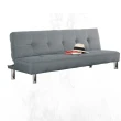 【文創集】伽略時尚灰透氣棉麻布展開式沙發/沙發床