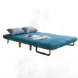 【文創集】艾利略時尚灰可拆洗絨布展開式沙發/沙發床