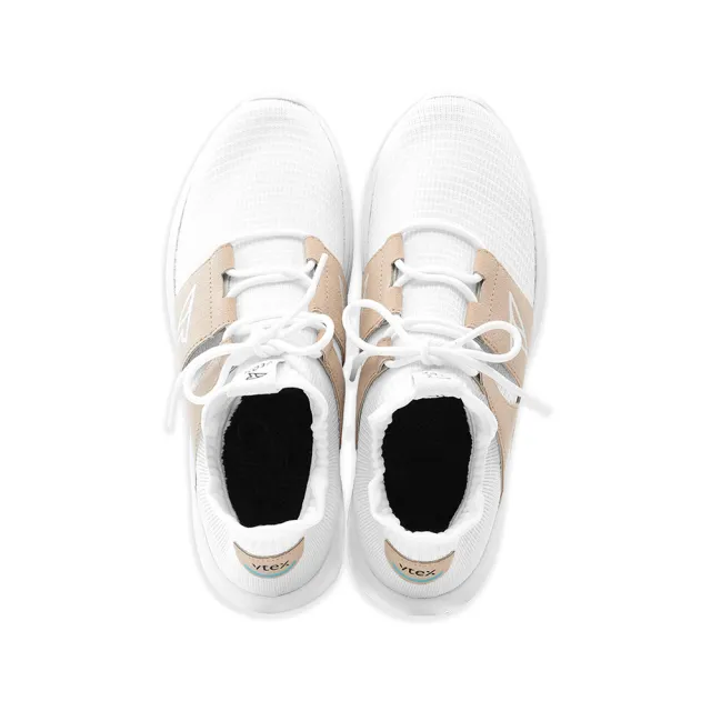 【V-TEX】防水鞋 時尚針織耐水休閒運動鞋 地表最強耐水透濕鞋(NEXT 21 白棕色)
