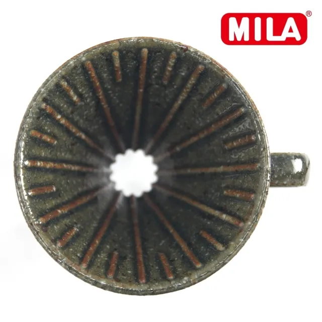 【MILA】日本製 織部燒 咖啡濾杯01-鐵織部釉(附耐熱玻璃壺600ml)