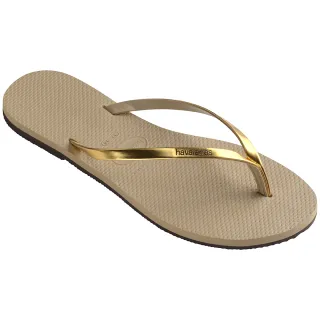 【havaianas 哈瓦仕】拖鞋 女鞋 夾腳拖 金屬鞋帶 巴西 You Metallic 沙灰色 4135102-9371W(哈瓦士)