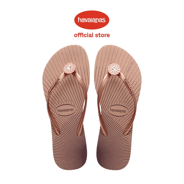 havaianas 哈瓦仕 拖鞋 女鞋 夾腳拖 水晶 巴西 Slim Star Flip Flops 玫瑰金 4147064-3544W(哈瓦士)